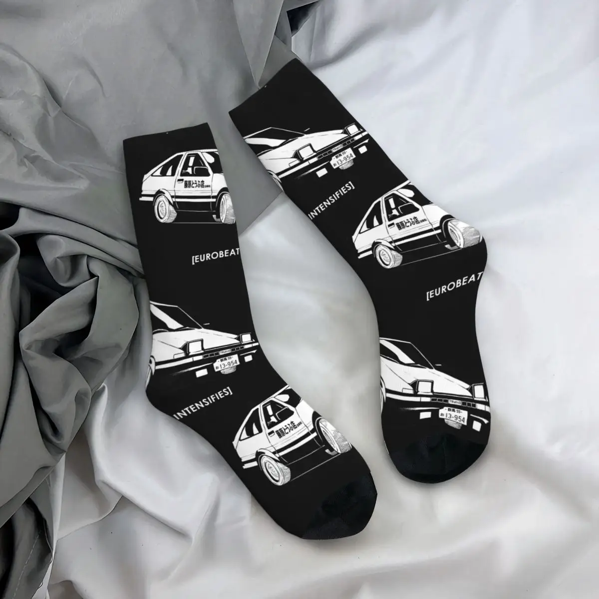 kf S03f7936a27564124af0ceb968bf8a757U Funny Crazy Sock for Men Eurobeat Intensifies AE86 Hip Hop Harajuku Initial D Happy Quality Pattern - Initial D Store