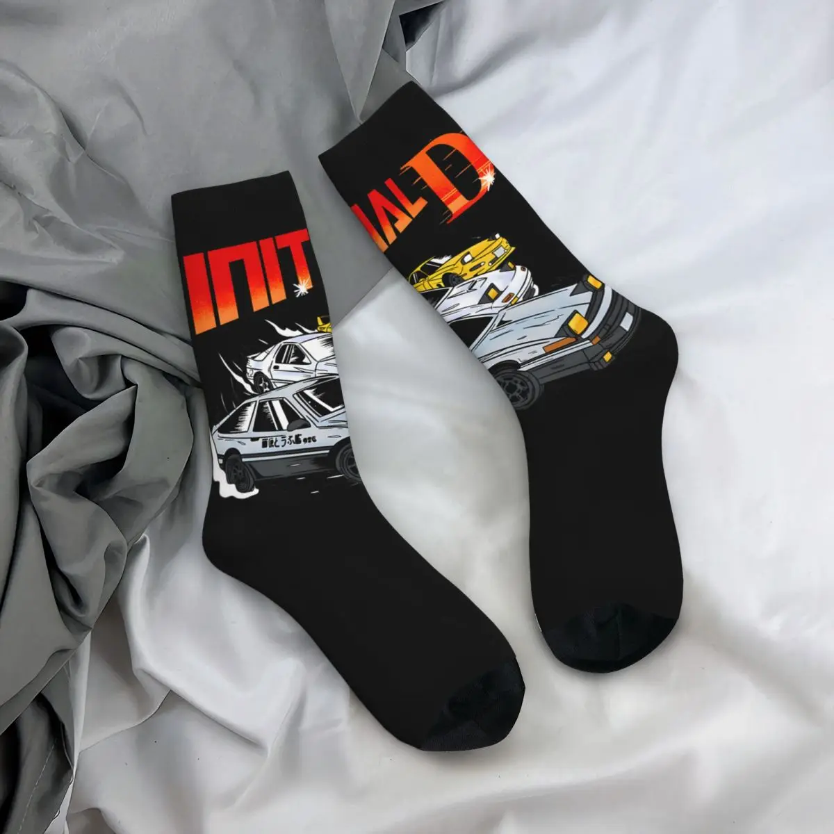 kf S62eff9ead119428a87ab55abb9ed49ceB Hip Hop Vintage Initial D Vintage Sticker Crazy Men s compression Socks Unisex Initial D Harajuku - Initial D Store