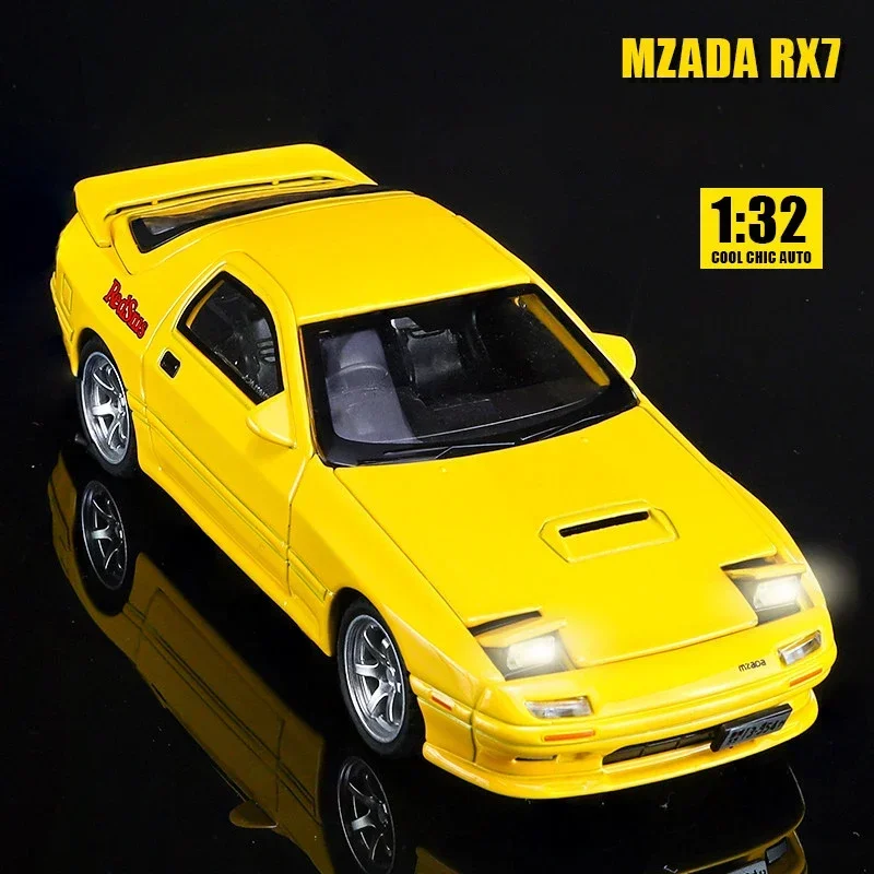 kf Sa2349ebdd8304345bf4fd95fa1b08a30R 1 32 Mazda RX7 RX 7 FC INITIAL D Supercar Alloy Die Cast Toy Car Model - Initial D Store