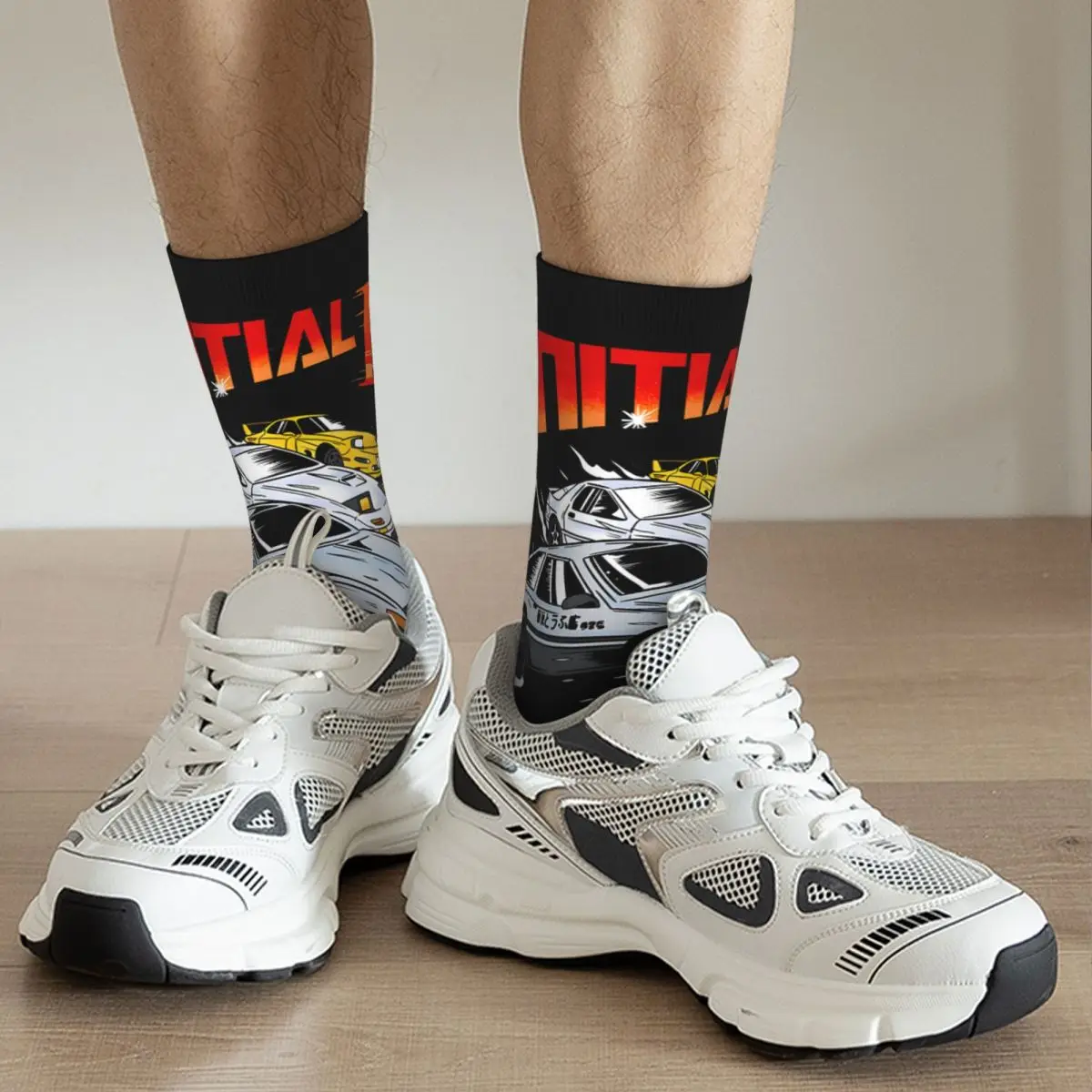 kf Sd98d0b17b0b445b58fc58f5f4db8c0a12 Hip Hop Vintage Initial D Vintage Sticker Crazy Men s compression Socks Unisex Initial D Harajuku - Initial D Store